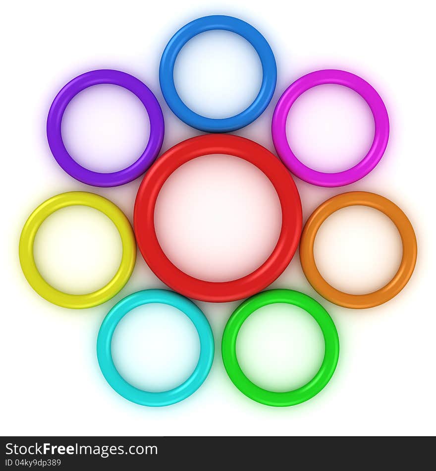 Rings of rainbow colors in the form of daisy flower. Rings of rainbow colors in the form of daisy flower