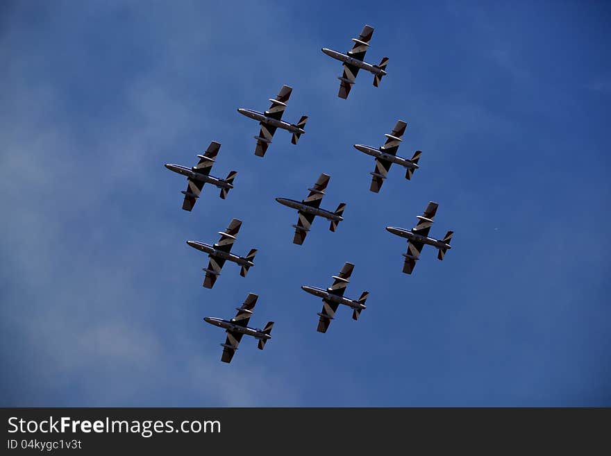 Air Show Teamwork at Bucharest