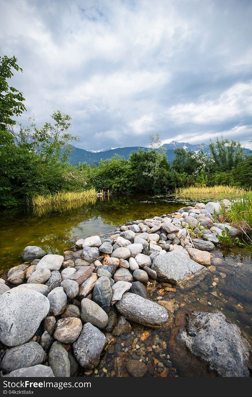 Nature of Austrian Alps near Swarovski Kristallwel