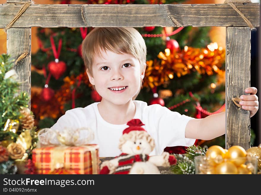 Happy Boy Looking Into Frame