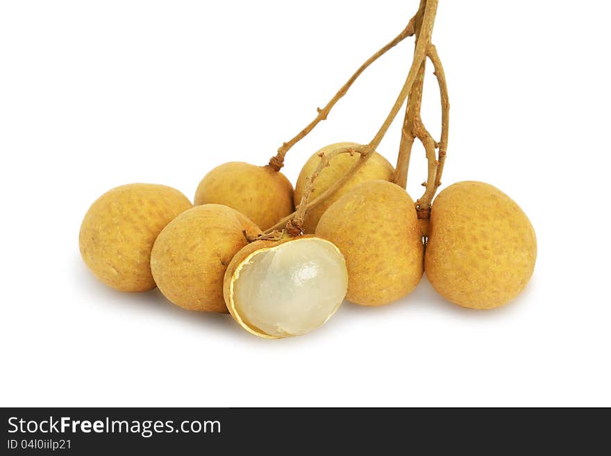 Longan fruit on white background