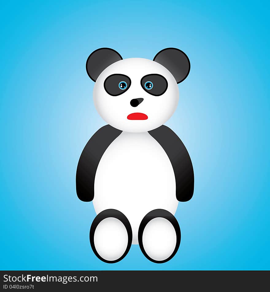 Black and white panda cartoon