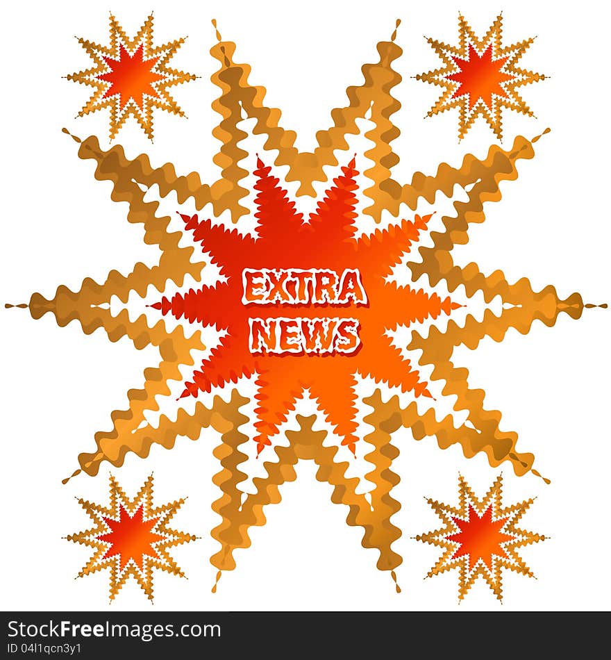 Icon of extra news in the form of a star on a white background. Icon of extra news in the form of a star on a white background