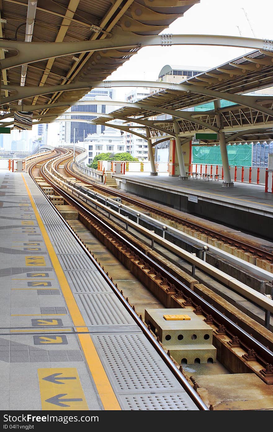 Subway tracks in the Thailand. Subway tracks in the Thailand