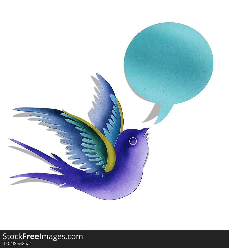 Blue Swallow With Bubble Message.