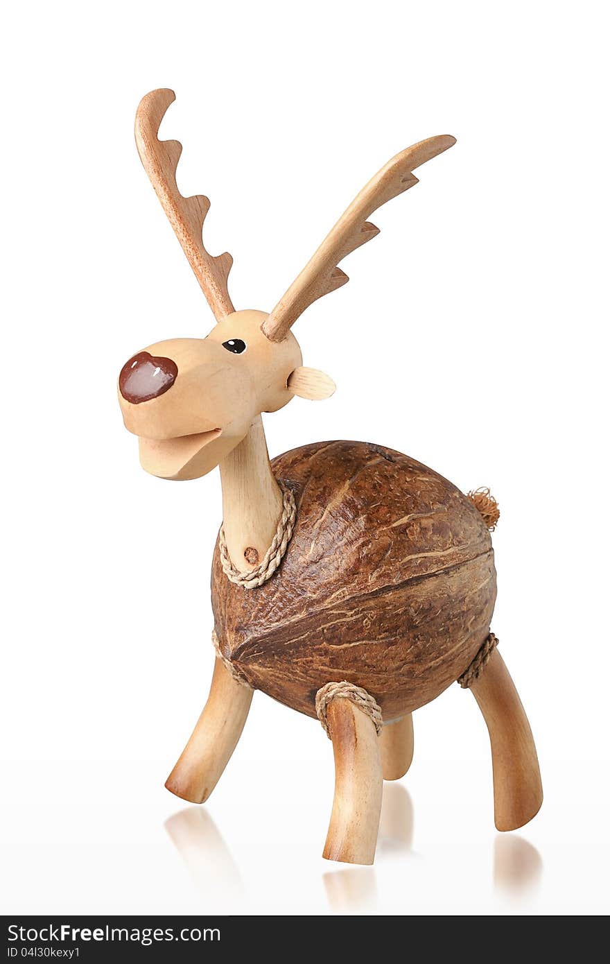 Cute Handicraft Wooden Deer Piggy Bank