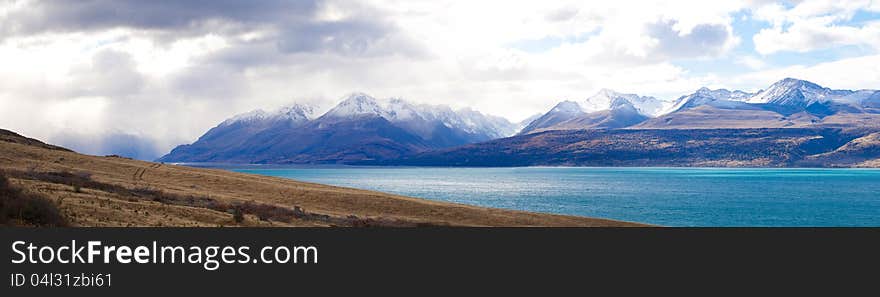 Wonderful scenery of the Aoraki mount Cook Sefton Tasman mount Minarets valleys and Tasman lake in autumn South island New Zealand