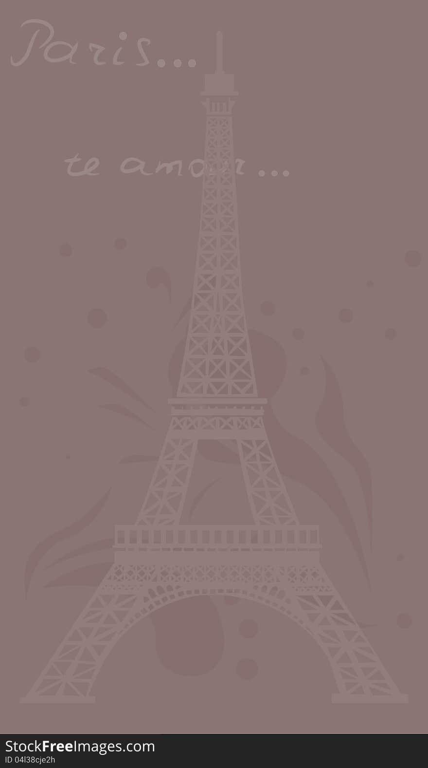 Eiffel tower on brown