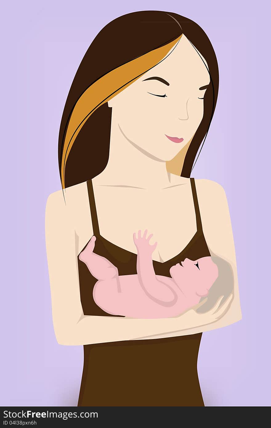 Vector illustration of mother and baby