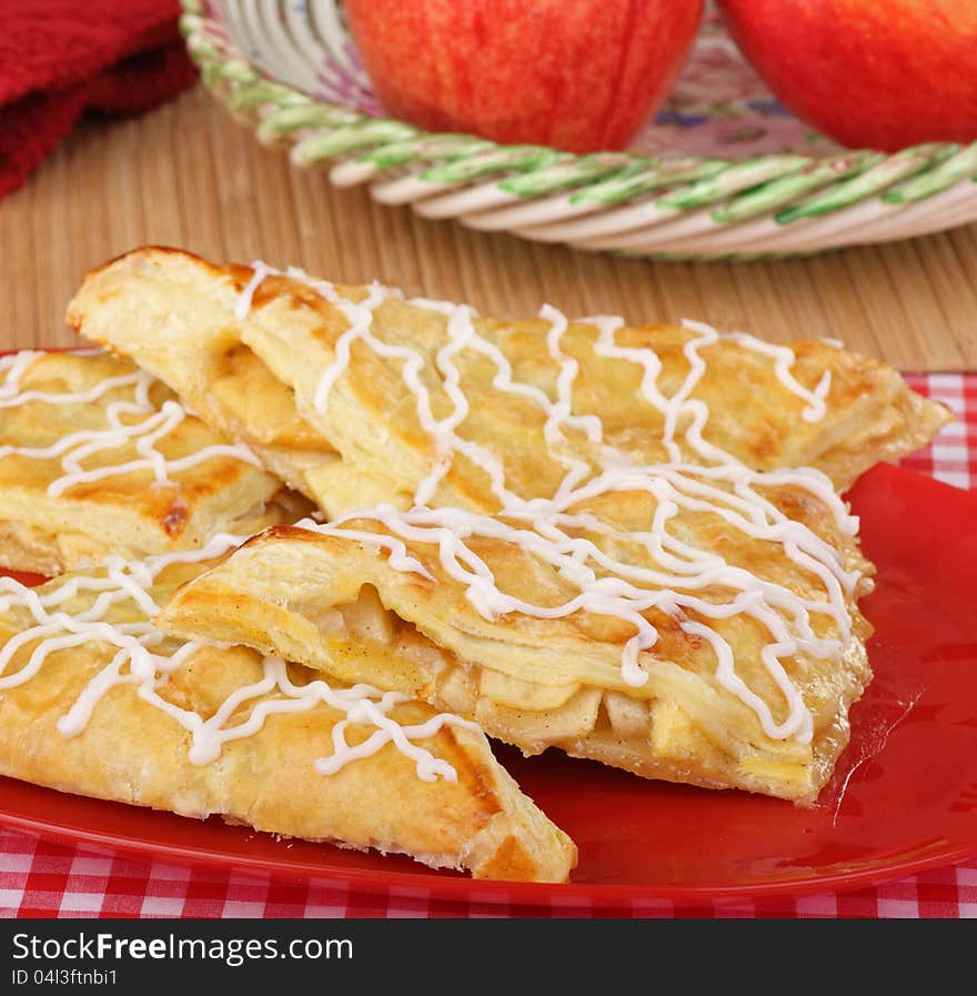 Apple turnover pastries on a serving plate