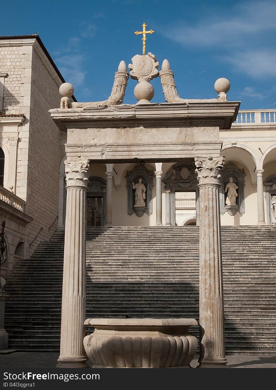 Benedictine Abbey -Montecassino in Italy. Benedictine Abbey -Montecassino in Italy