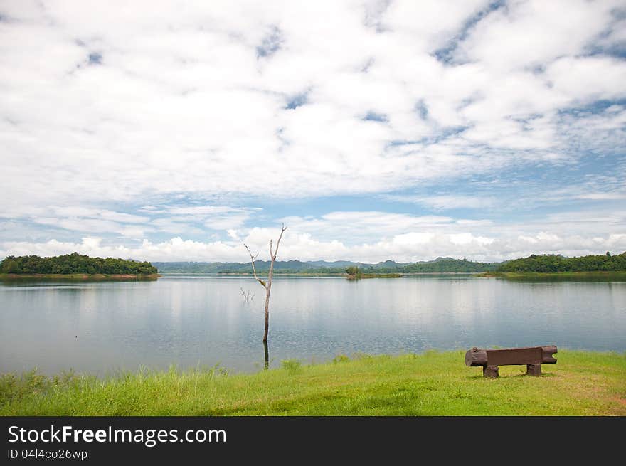 A dam with sky background