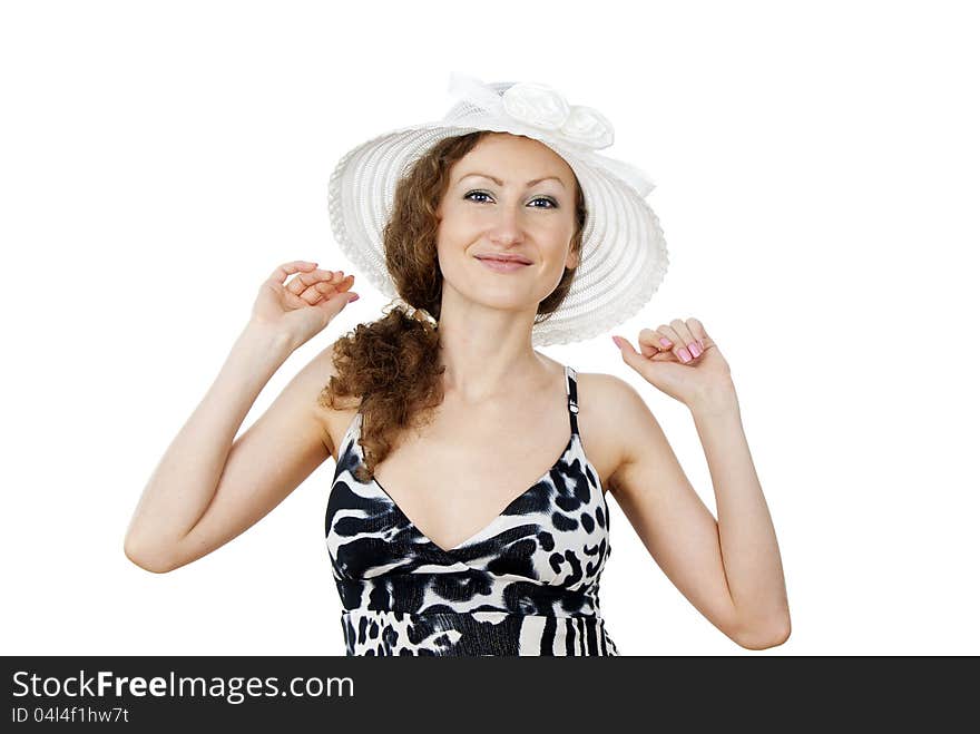 Portrait of a beautiful girl in the hat. Portrait of a beautiful girl in the hat