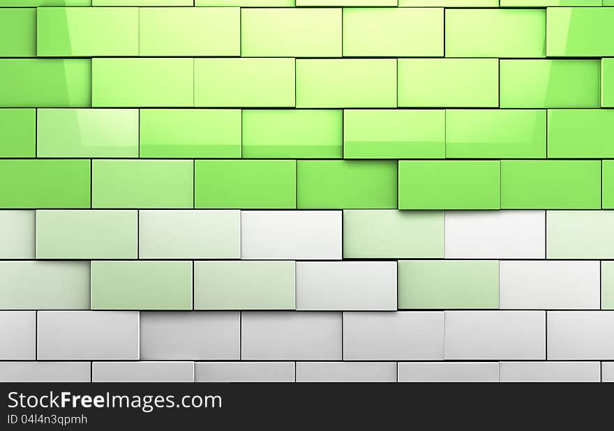 Abstract cubes background in green toned. Abstract cubes background in green toned