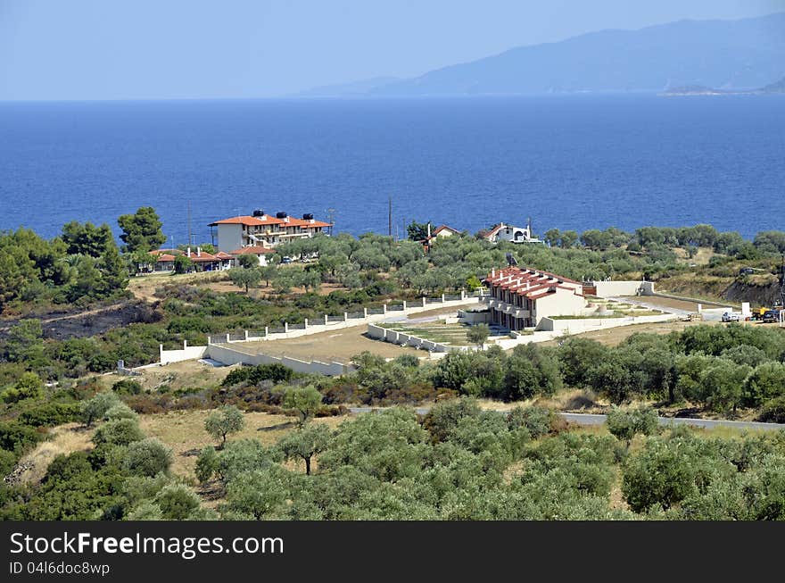 Hotel top mountain on the seaside in Greece Halkidiki. Hotel top mountain on the seaside in Greece Halkidiki