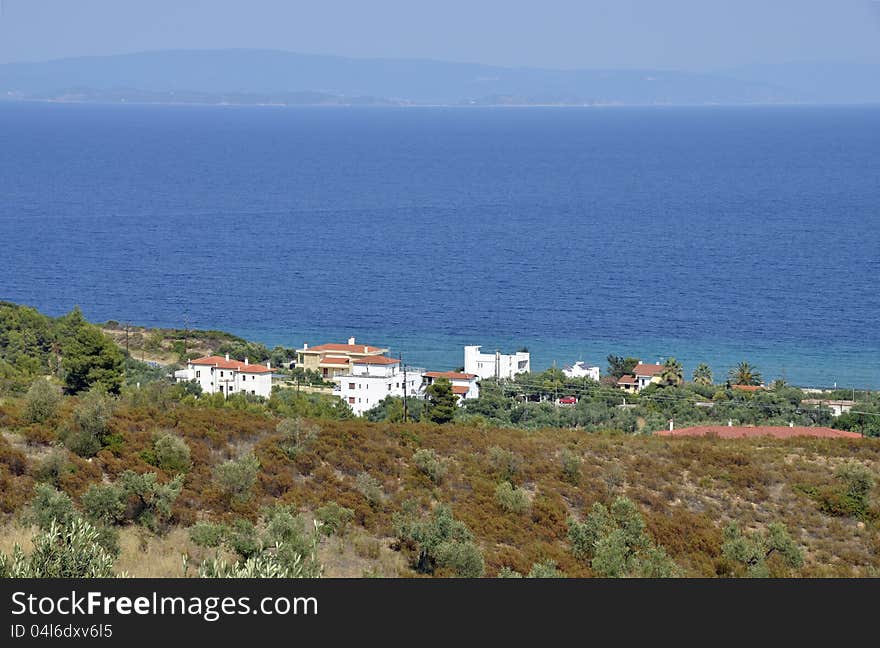 Hotel top mountain on the seaside in Greece Halkidiki. Hotel top mountain on the seaside in Greece Halkidiki