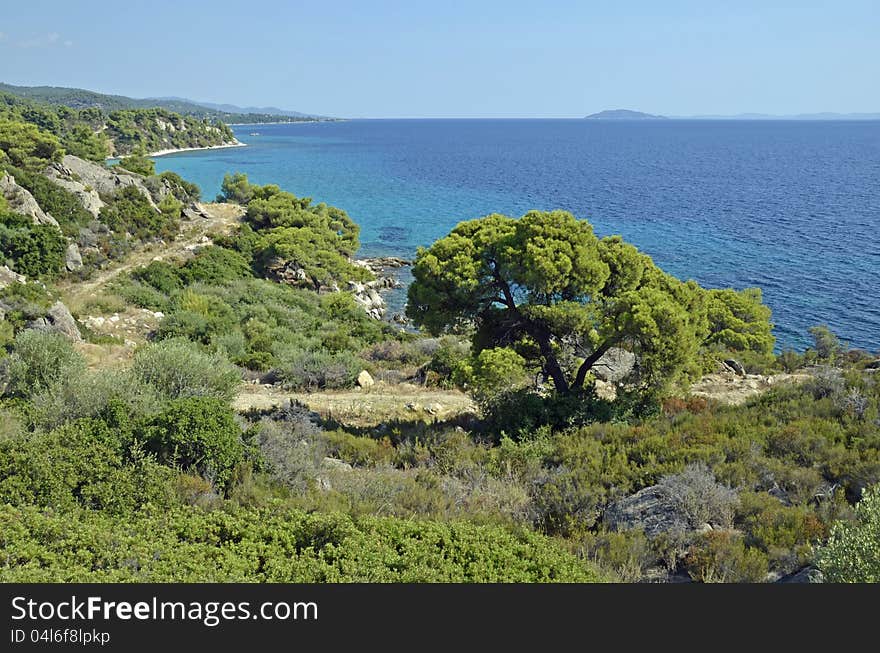 Golf beach in Sithonia peninsula of Halkidiki in Greece. Golf beach in Sithonia peninsula of Halkidiki in Greece