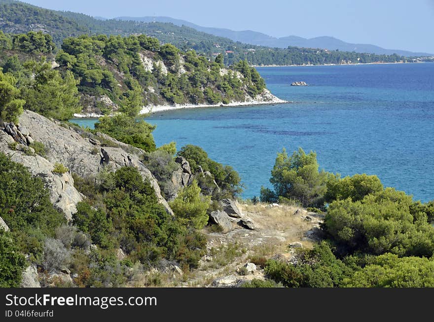 Golf beach in Sithonia peninsula of Halkidiki in Greece. Golf beach in Sithonia peninsula of Halkidiki in Greece