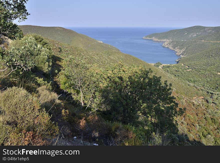 Golf beach in Sithonia peninsula of Halkidiki in Greece. Golf beach in Sithonia peninsula of Halkidiki in Greece