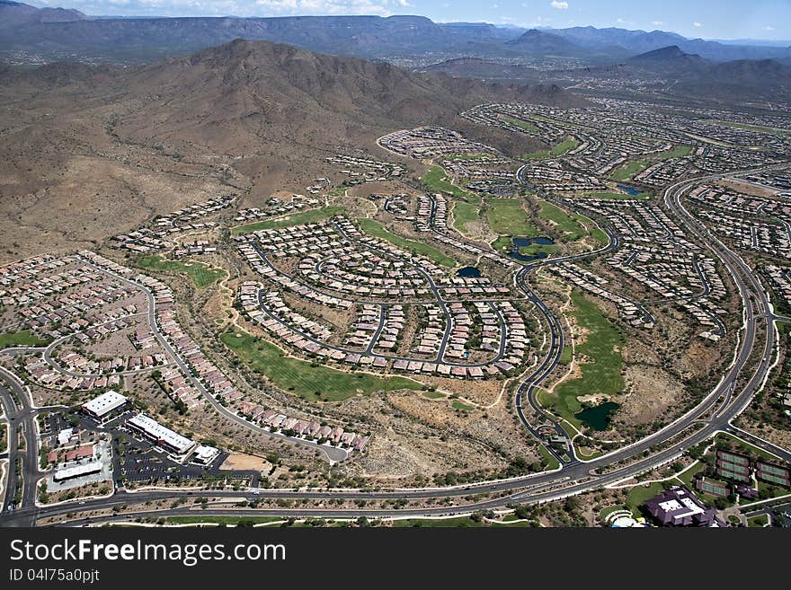 Aerial view of the planned community of Anthem, Arizona