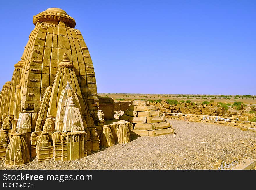 More than 100 years old temple located in a deserted village of Jaisalmer India. More than 100 years old temple located in a deserted village of Jaisalmer India