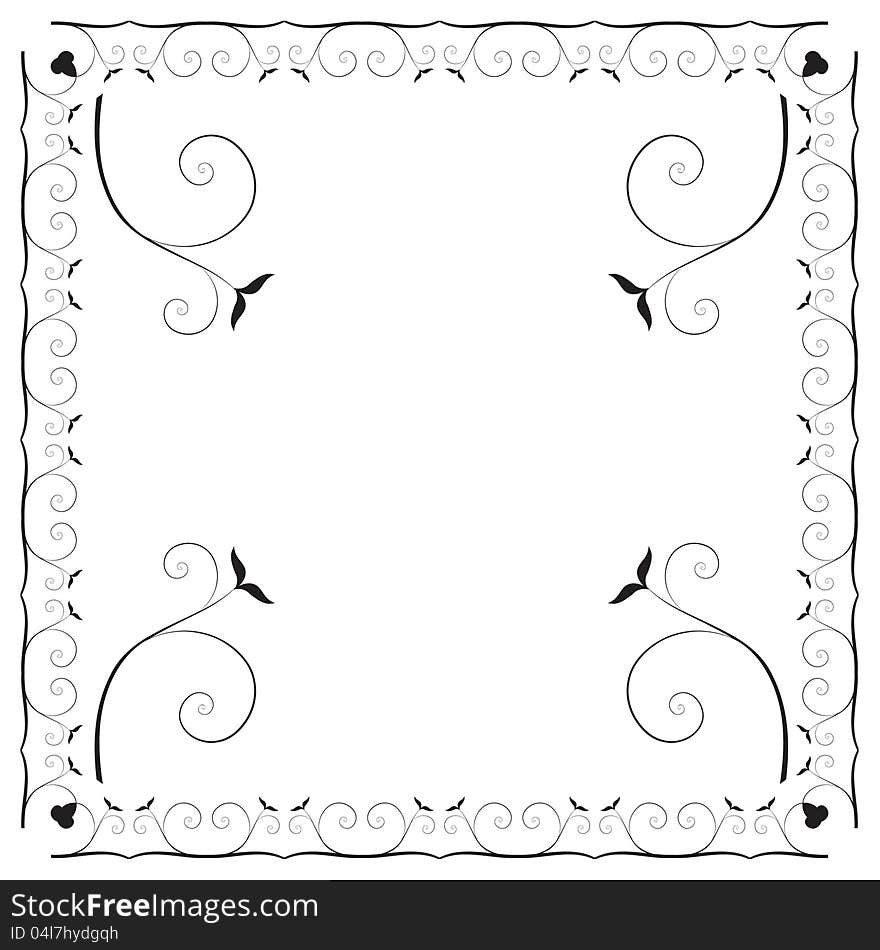 Beautiful floral frame -  illustration. Beautiful floral frame -  illustration