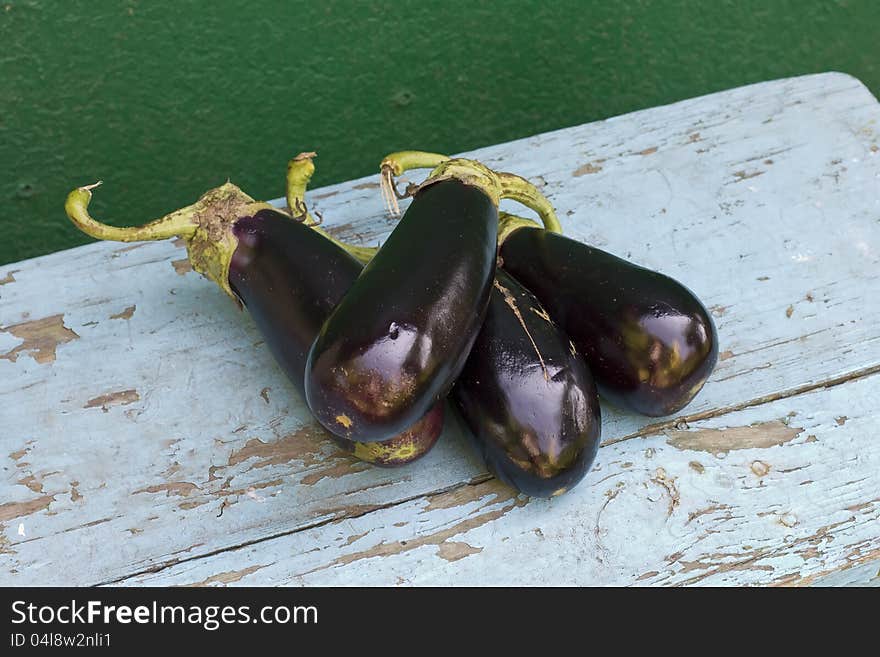 Fresh aubergines &x28;eggplants&x29