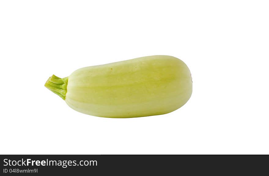 Fresh  Green Courgette Isolated On White