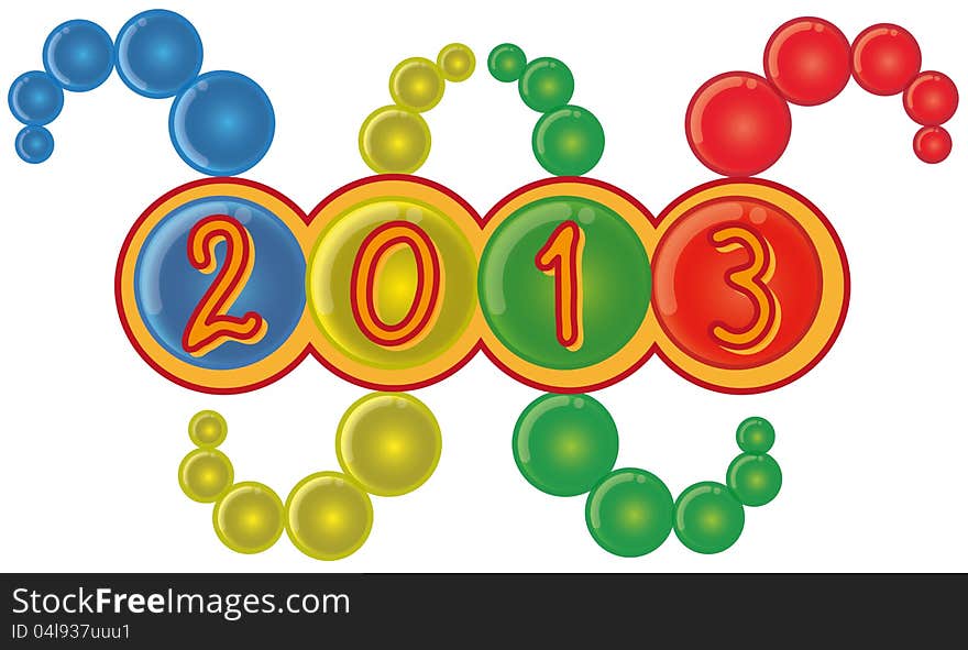 2013 Year Sign in Worm Shape Abstract Bubble Background. 2013 Year Sign in Worm Shape Abstract Bubble Background