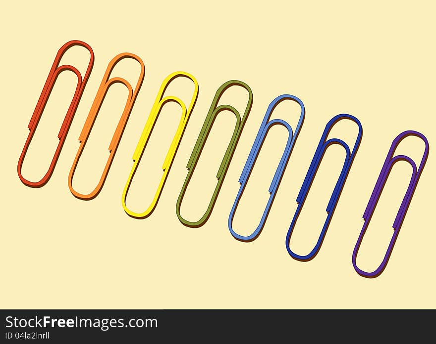 Isolated colorful paper clips set