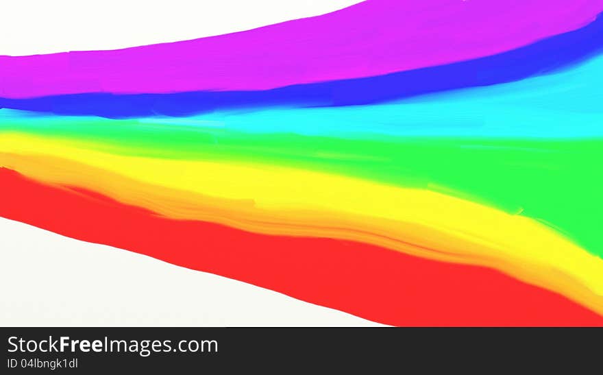 Illustration of a rainbow painted on a white background. Illustration of a rainbow painted on a white background