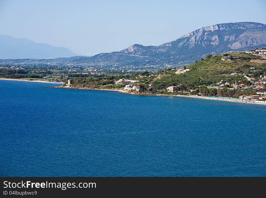 Panoramic views of the coast of Agropoli