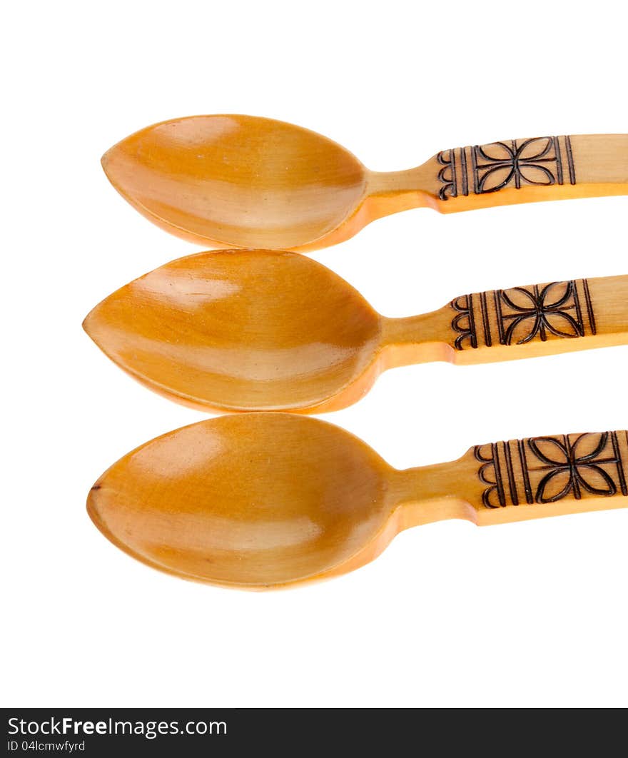 Three wooden spoons