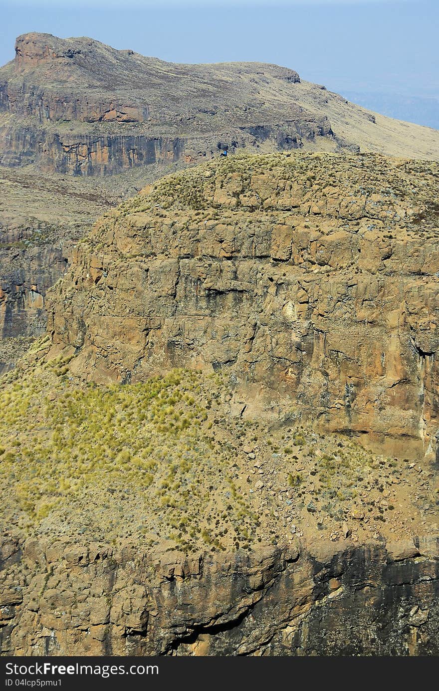 Sani Pass mountain road in Lesotho. Sani Pass mountain road in Lesotho