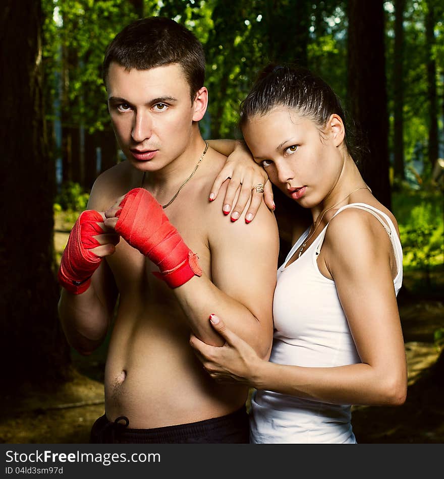 Fashion photo of young man and woman