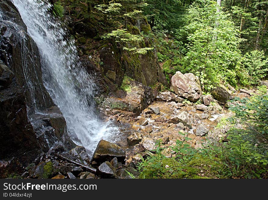 Grande Cascade de tendon a waterfall in the Vosges France