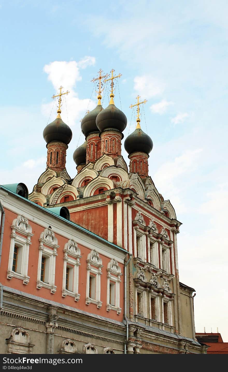 Domes of the orthodox church, built in seventeenth century. Domes of the orthodox church, built in seventeenth century