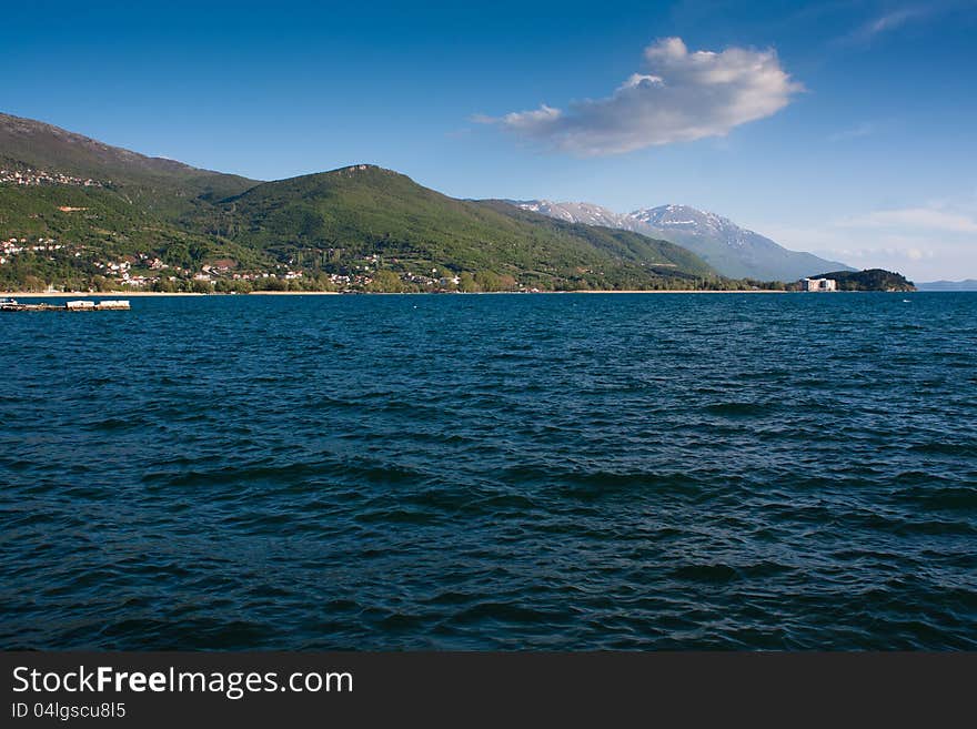 Coast line of lake Ohrid, Macedonia