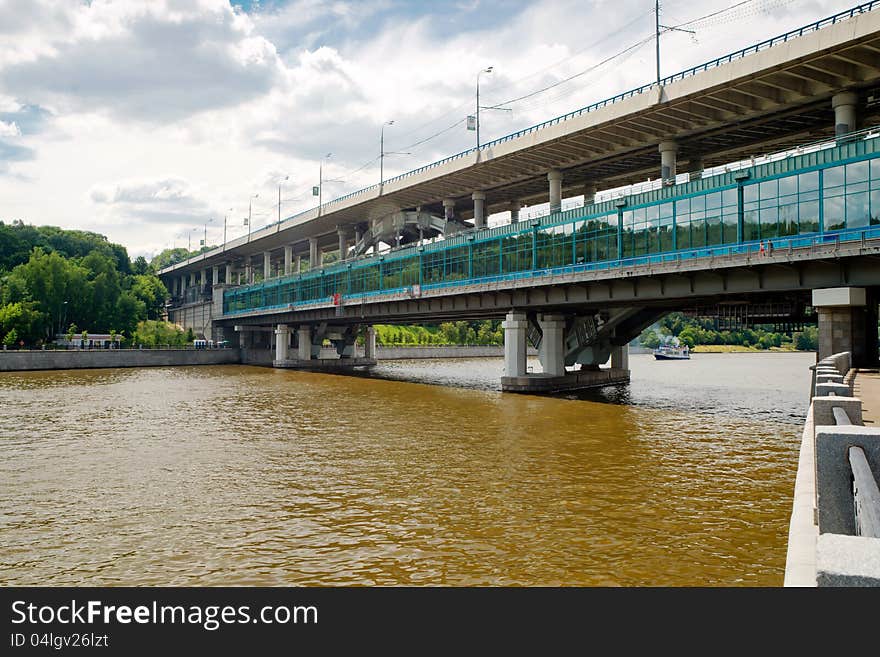 Luzhniki Metro Bridge in Moscow, Russia