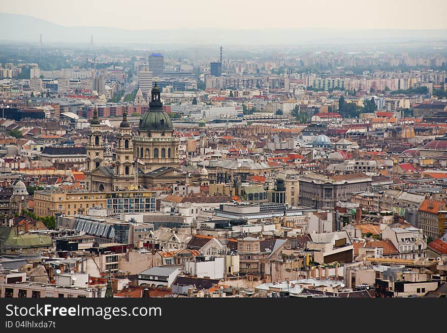 Looking down on Budapest with Basilika. Looking down on Budapest with Basilika