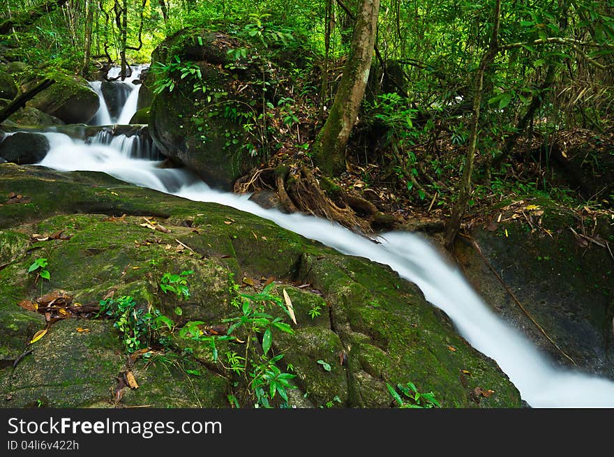 Waterfall in national forest park at Chanthaburi province in the east of Thailand. Waterfall in national forest park at Chanthaburi province in the east of Thailand.