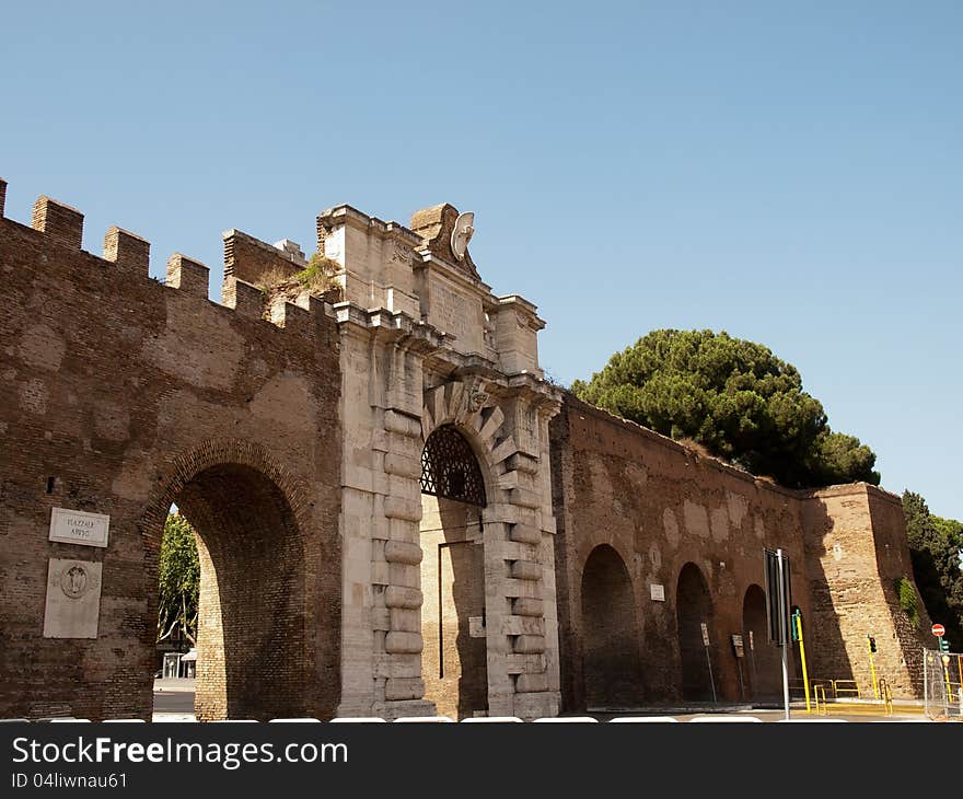 The city walls of Rome. The city walls of Rome