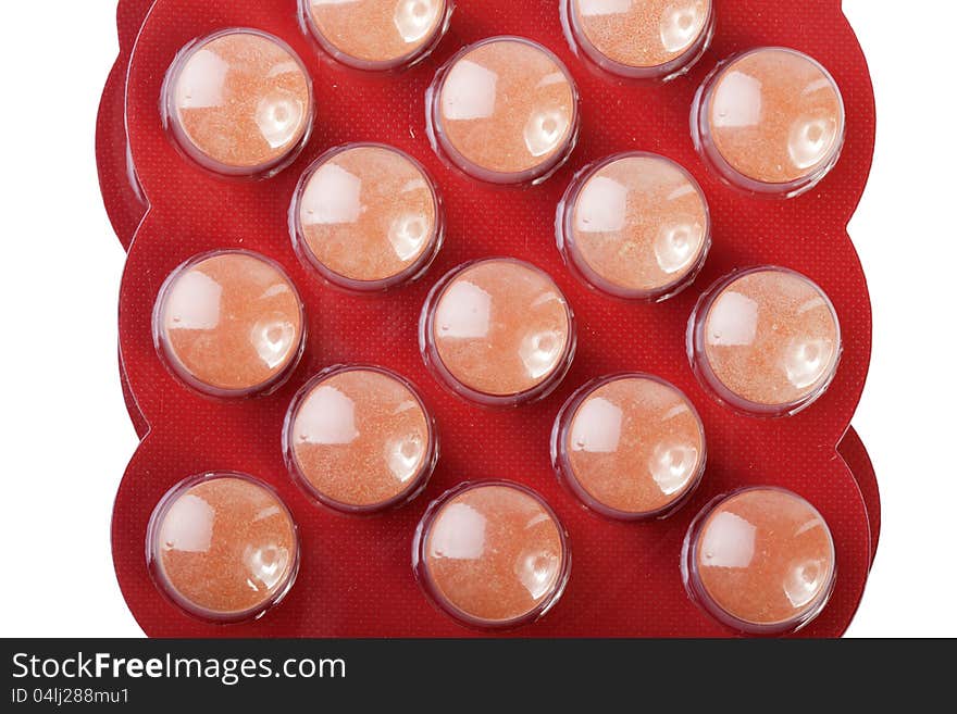 Pills shot macro isolated on white background. Pills shot macro isolated on white background