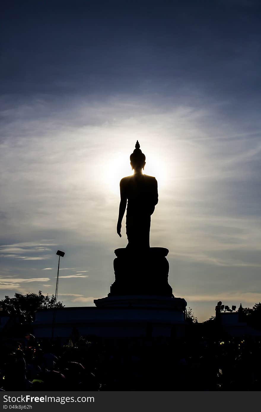 Silhouette of buddha statue Thailand. Silhouette of buddha statue Thailand