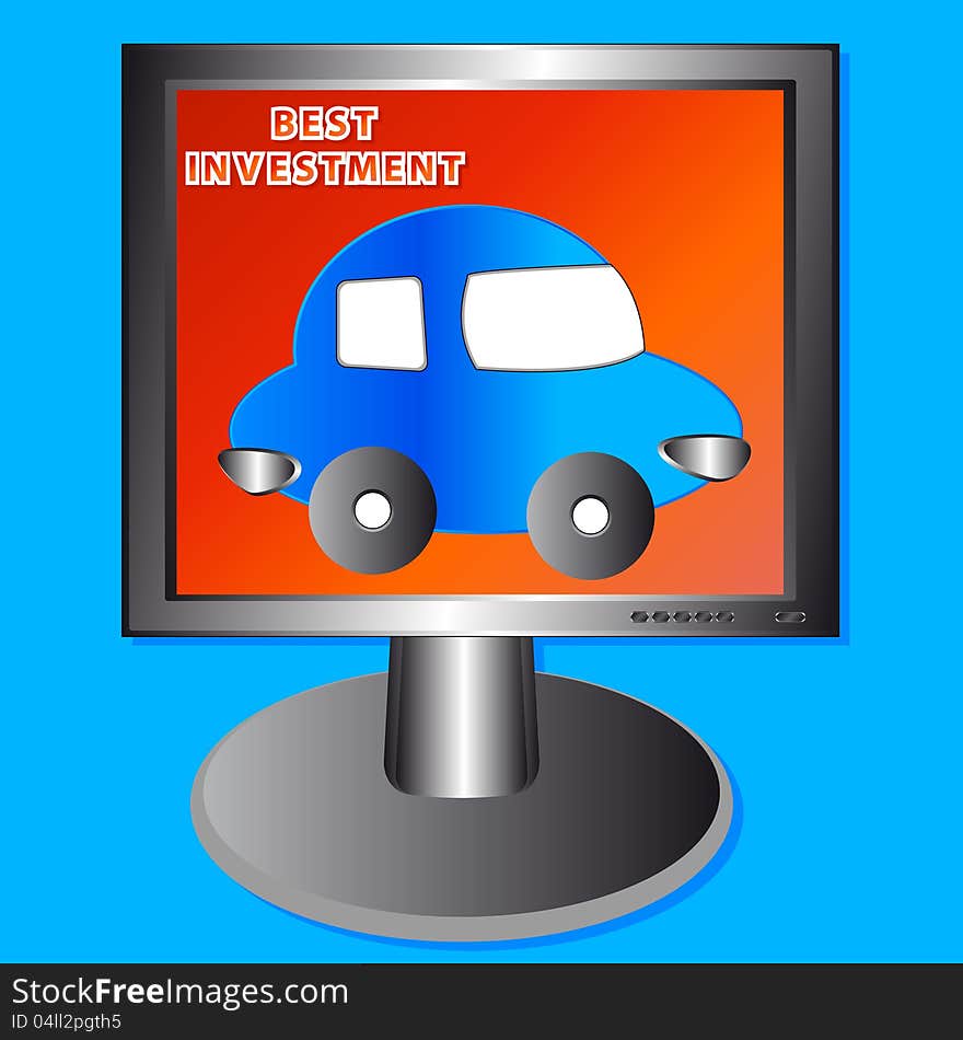 The car in the monitor