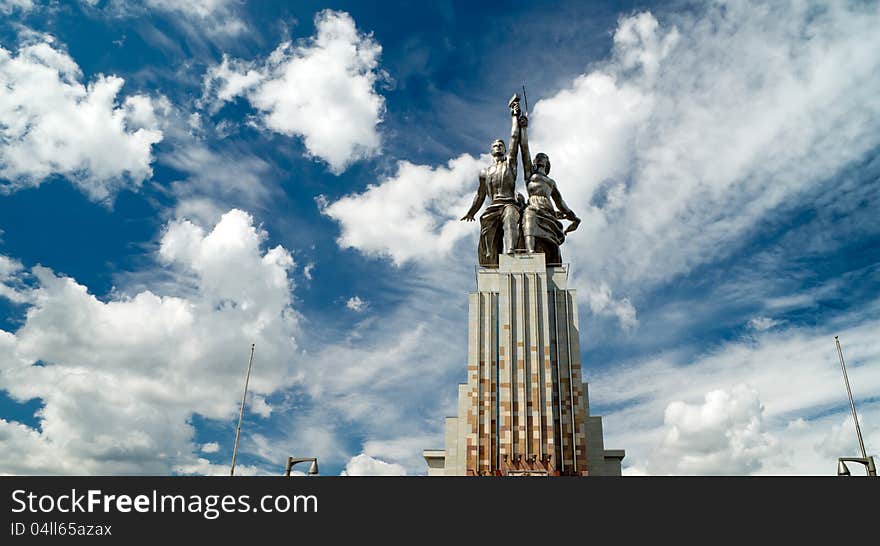 Famous soviet monument Worker and Kolkhoz Woman