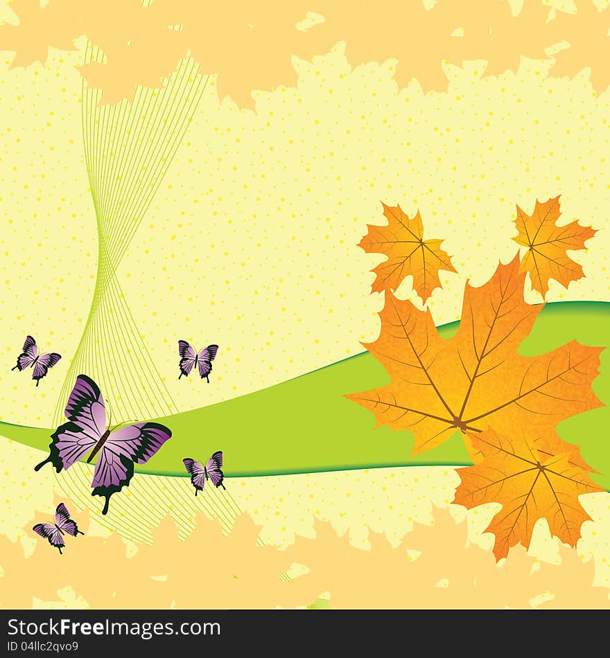 Autumn abstract background with leaf