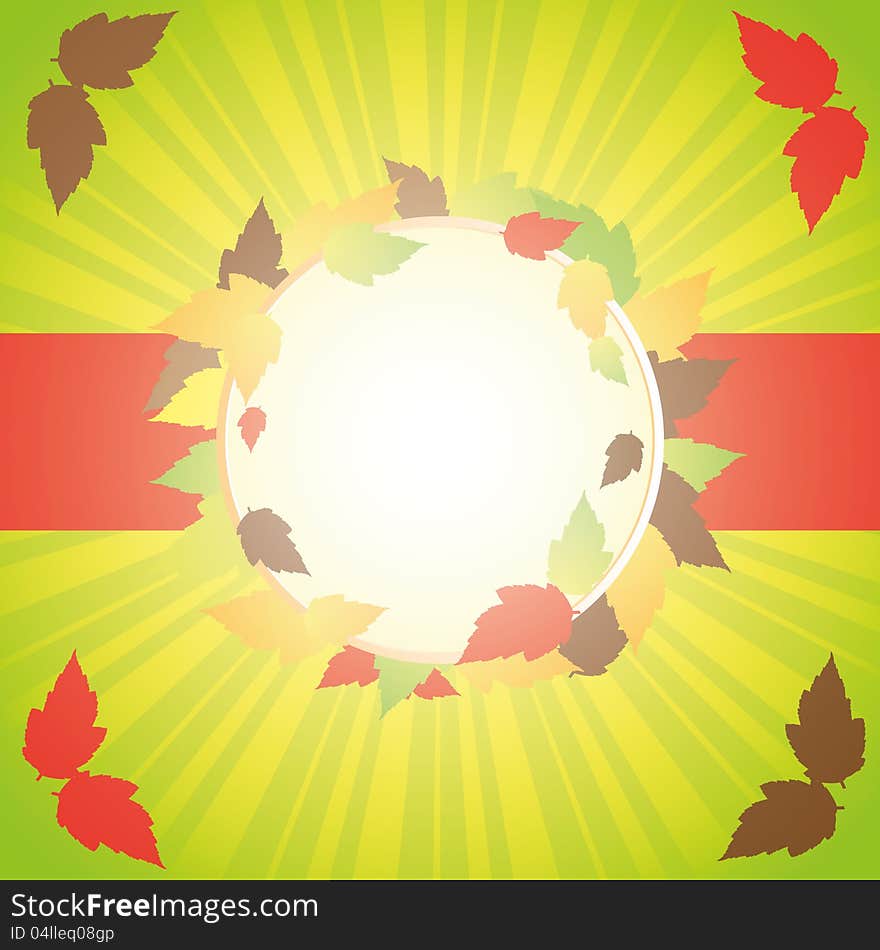 Autumn abstract background with leaf