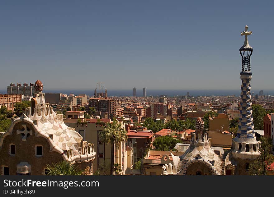 Guell park in Barcelona, Architecture by Gaudi