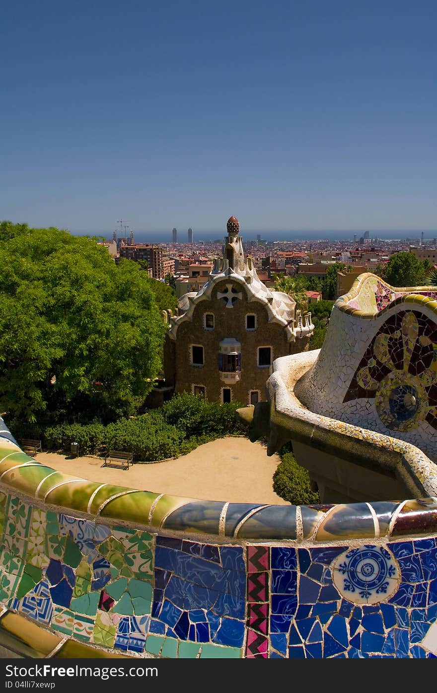 Guell park in Barcelona, Architecture by Gaudi